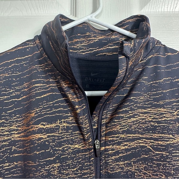 Nike Pro Dri Fit quarter zip pullover top, women's sz. L, gray w/bronze metallic - Picture 3 of 10